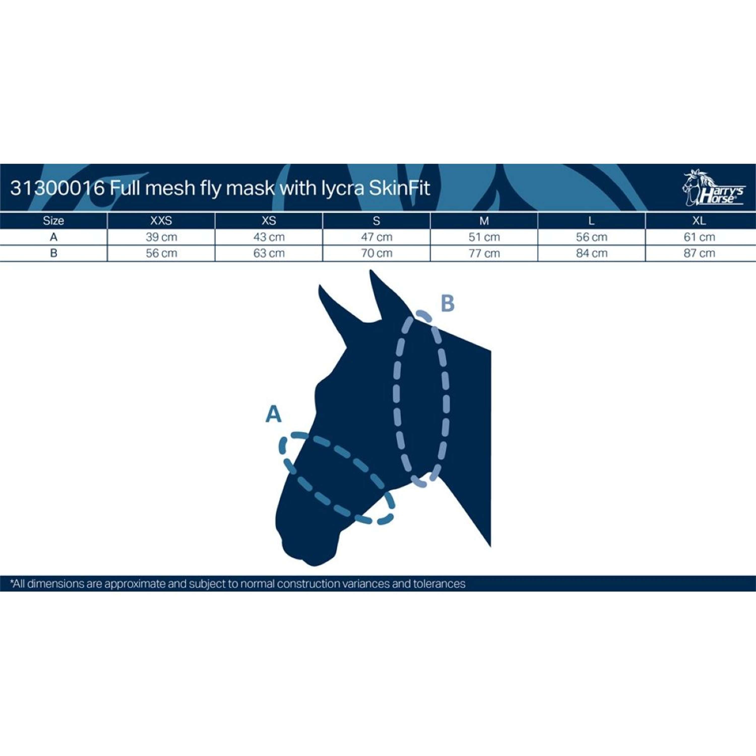 Harry's Horse Fliegenmaske SkinFit mit Ohren Schwarz