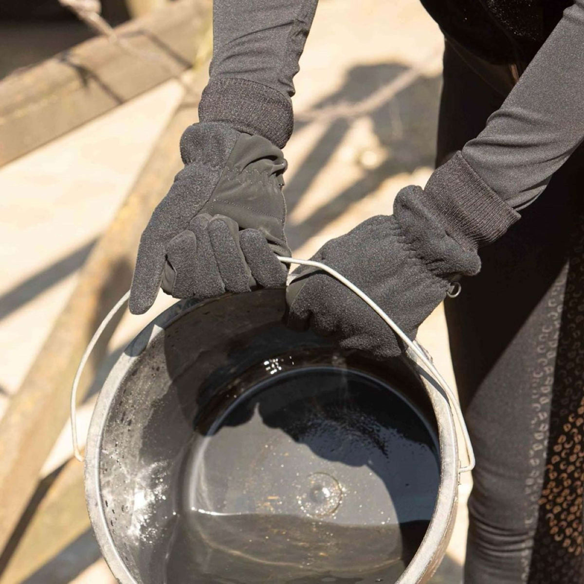 Harry's Horse Reithandschuhe Fleece Waterproof Hipora Schwarz