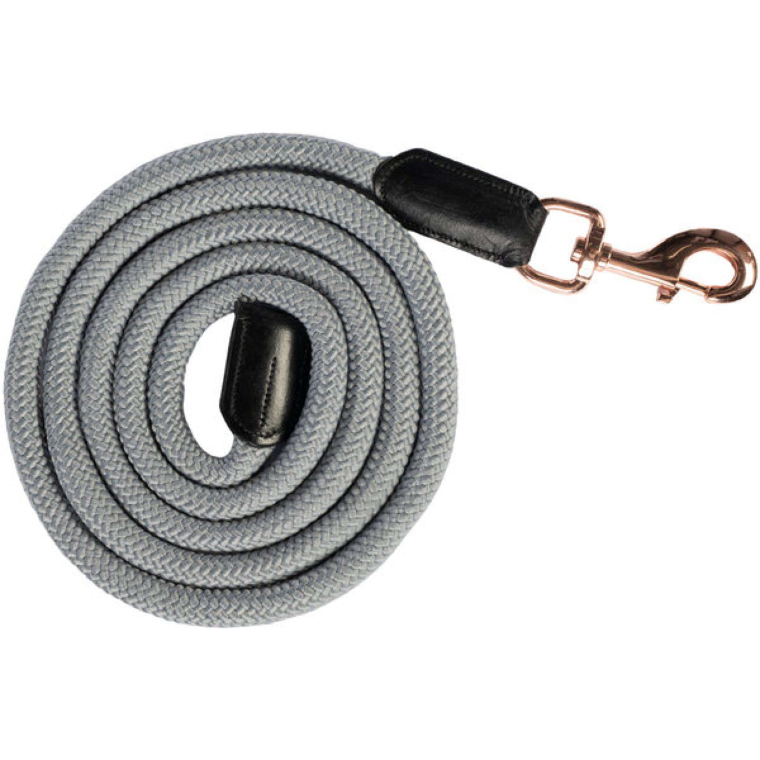 HKM Führstrick Rosegold Glamour Karabinerhaken Grau/Roségold