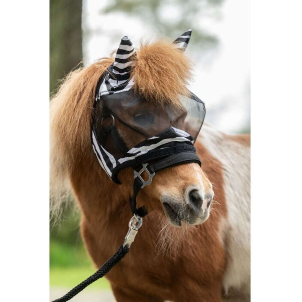 HKM Fliegenmaske Zebra Schwarz/Weiß
