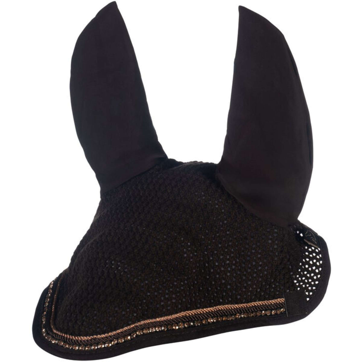 HKM Fliegenhaube Rosegold Glamour Braun/Rosegold