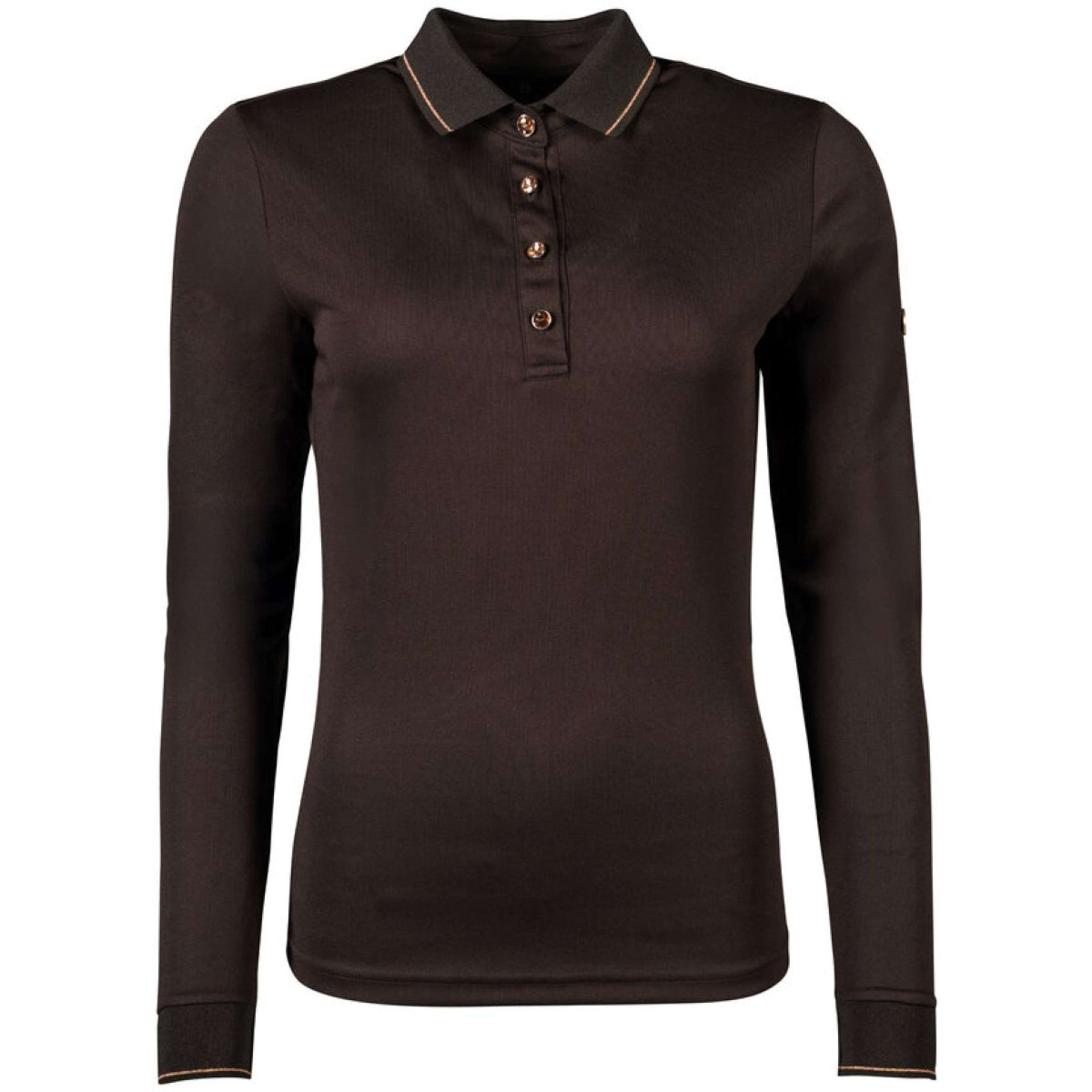 HKM Poloshirt Rosegold Glamour Longsleeve Braun/Rosegold