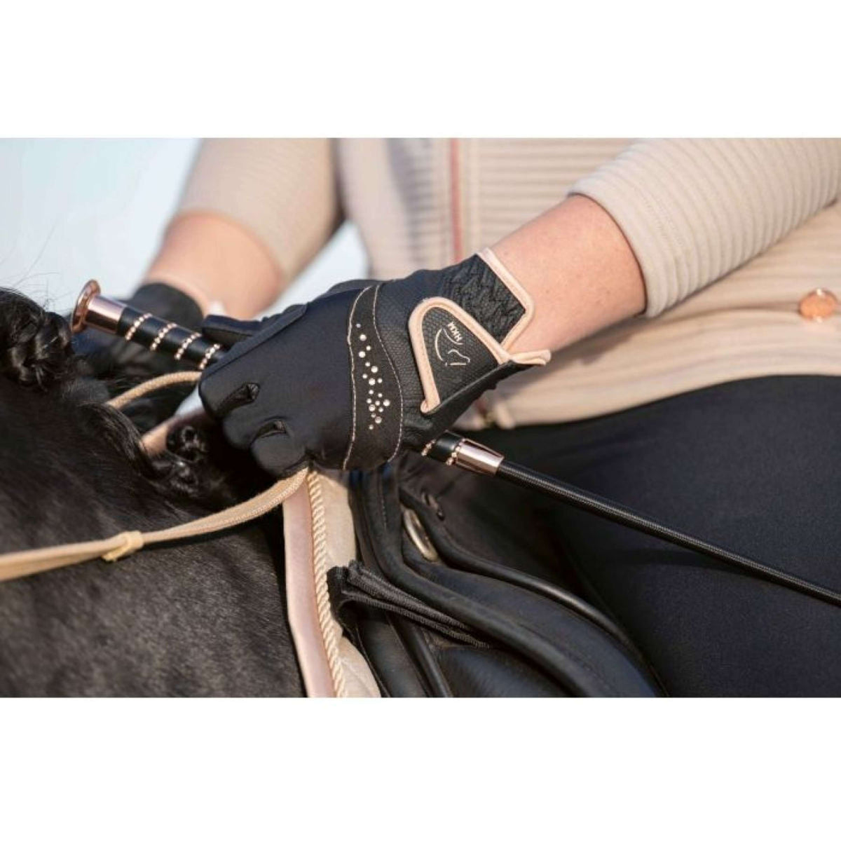 hunkemöller handschuhe HKM Reithandschuhe Rosegold Glamour Schwarz