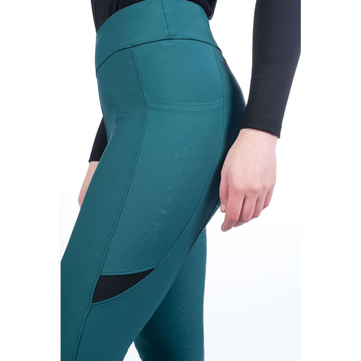 HKM Reitleggings Port Royal Full Grip Petrol