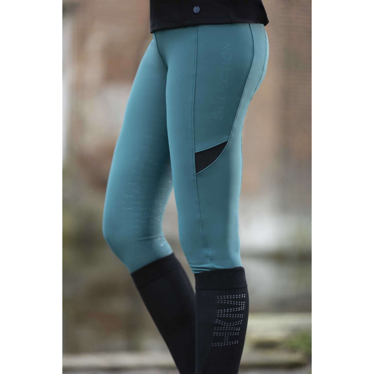 HKM Reitleggings Port Royal Full Grip Petrol