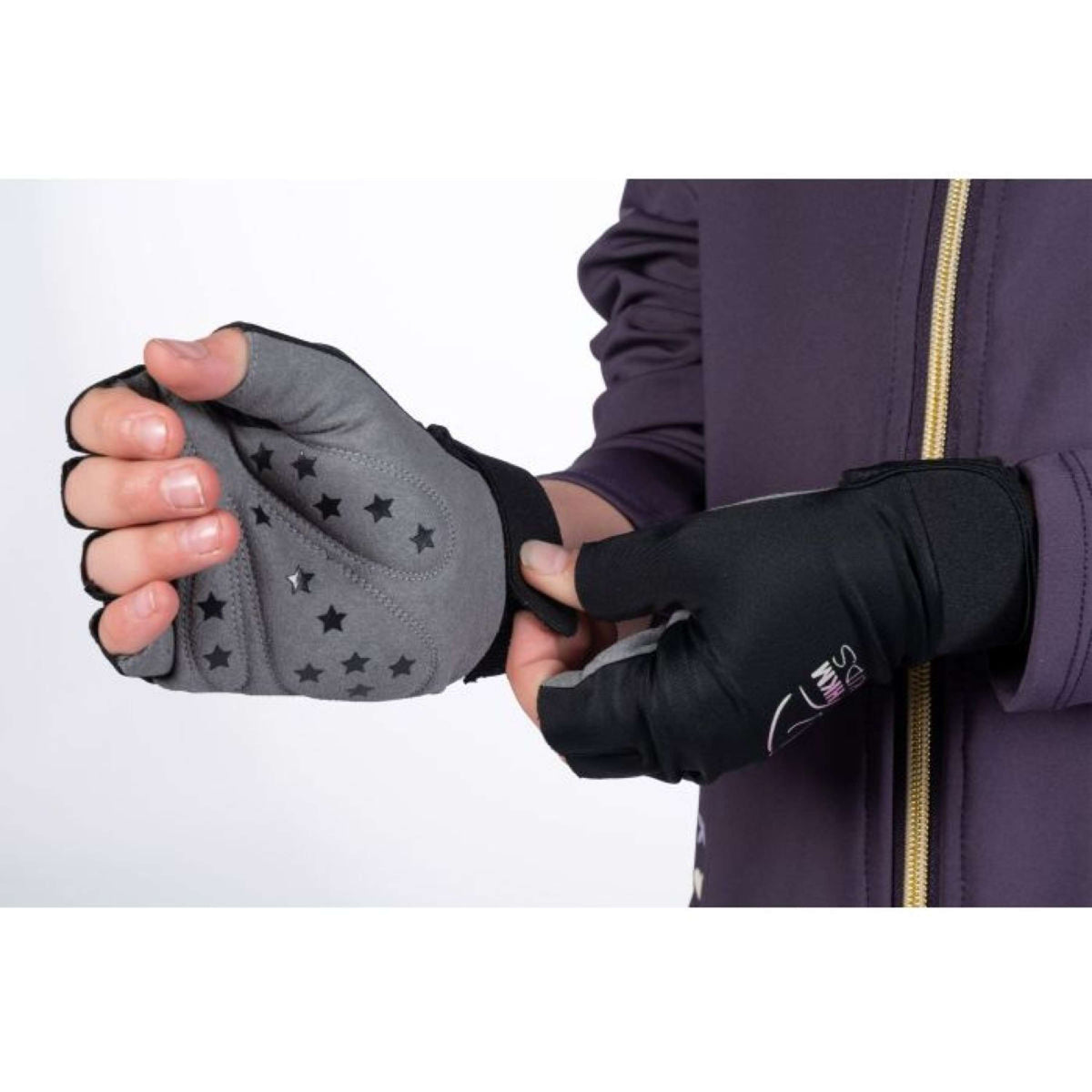 HKM Handschuhe Hobby Horsing Schwarz/Grau