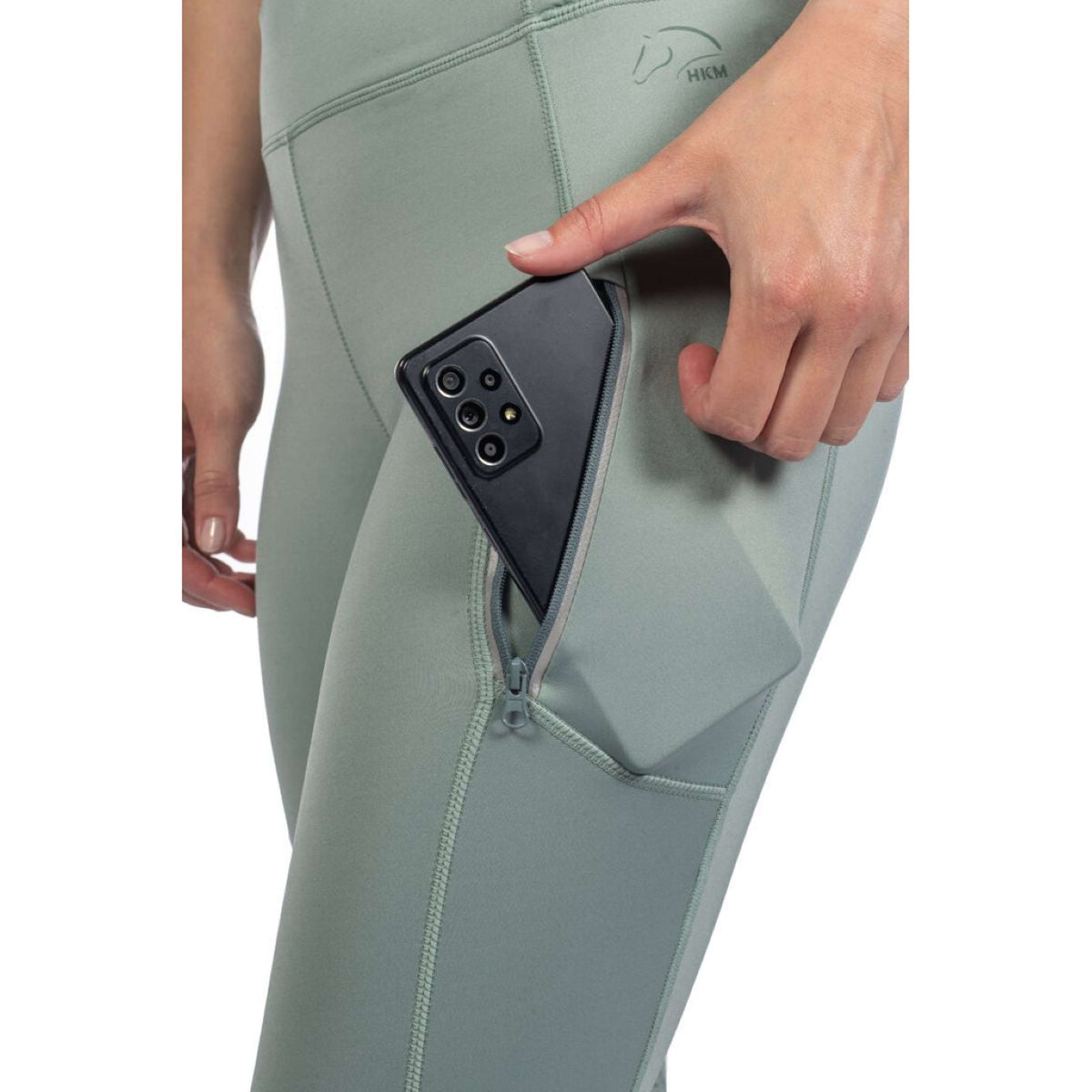 HKM Reitleggings Harbour Island Full Grip Salbei