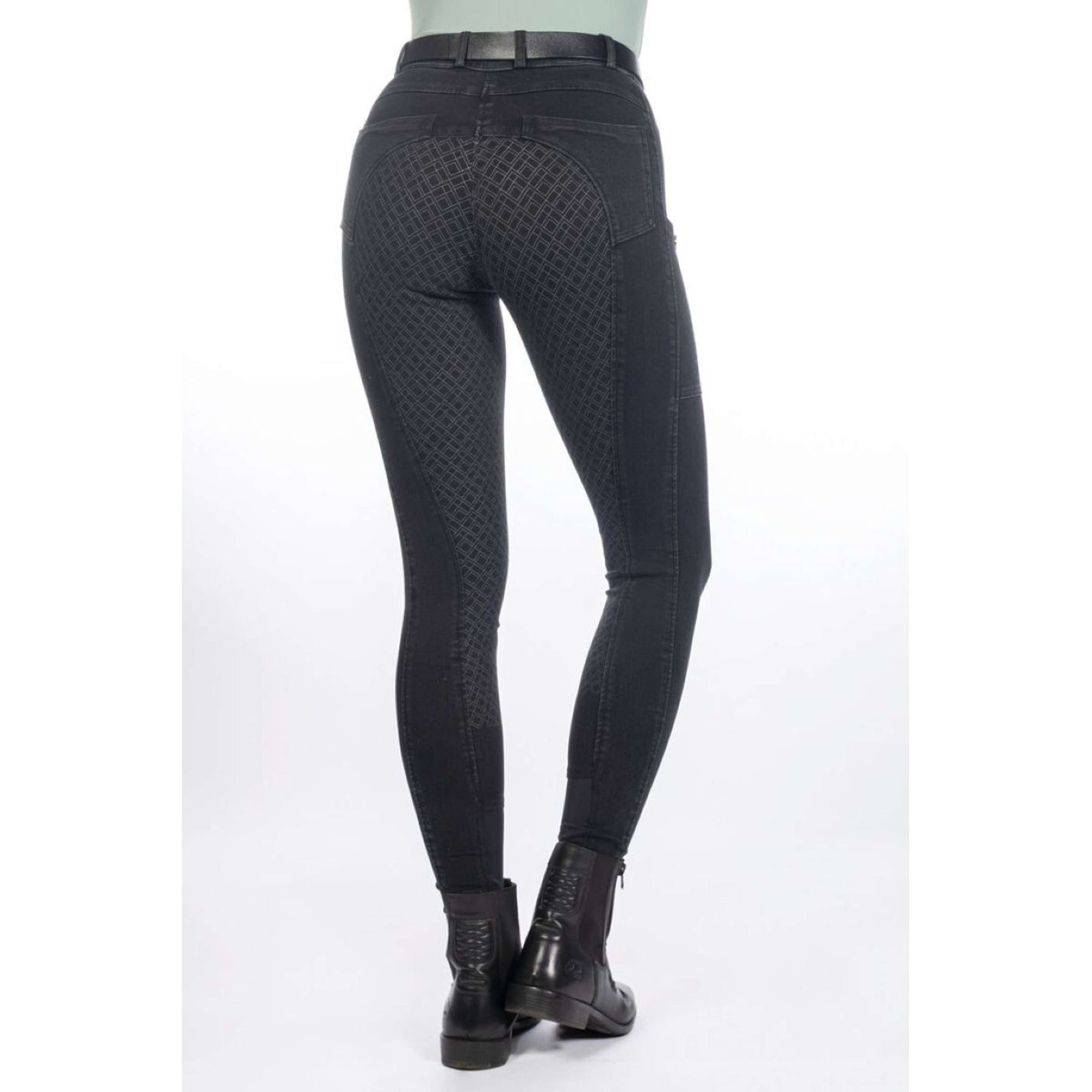 HKM Reithose Harbour Island Denim Full Grip Schwarz