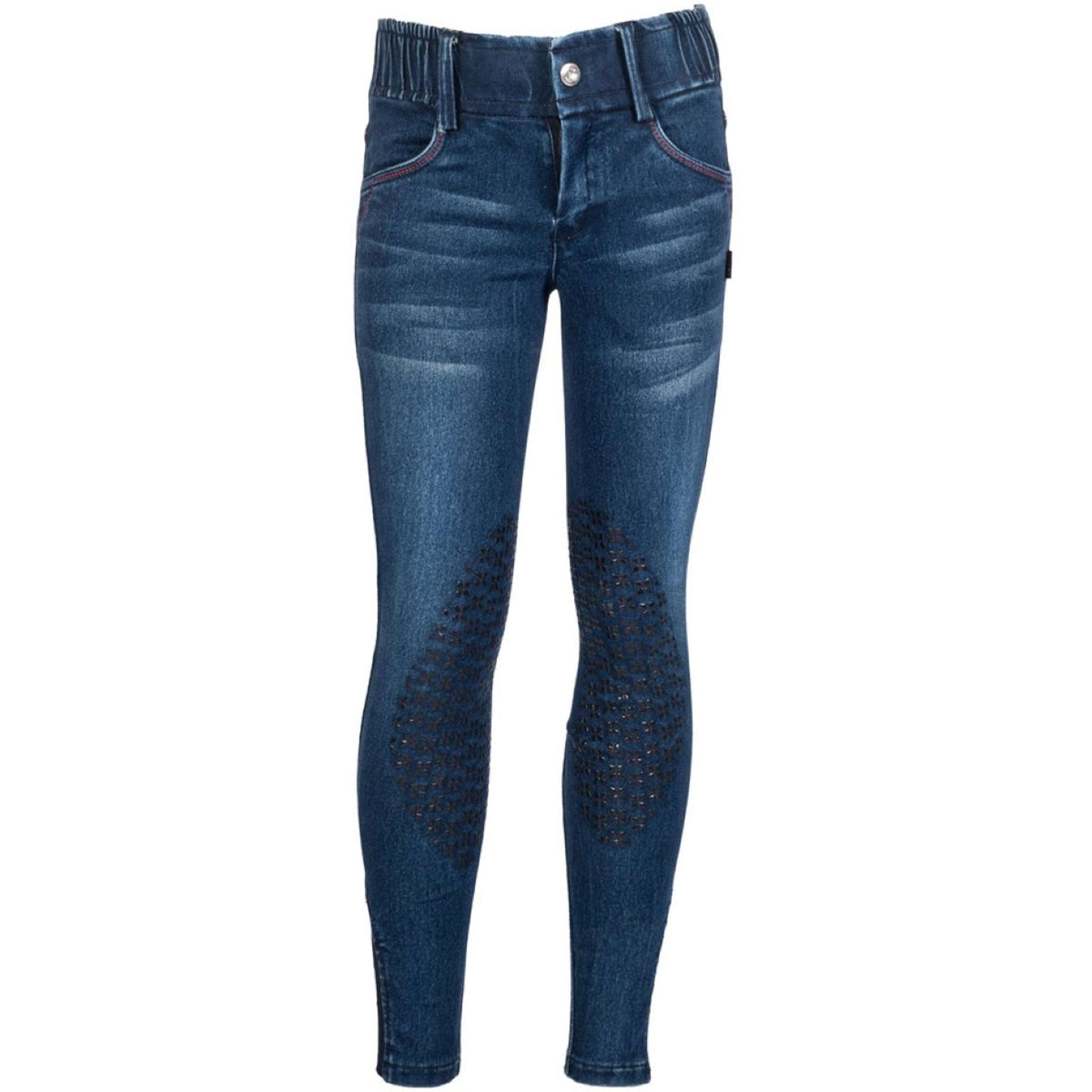 HKM Reithose Aymee Denim Knie Grip Dunkelblau