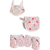 HKM Design Set Cuddle Pony Wolle Weiß/Rosa