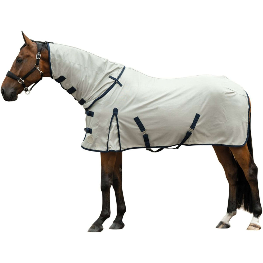 HKM Fliegendecke Rain II Abnehmbarer Hals Grau