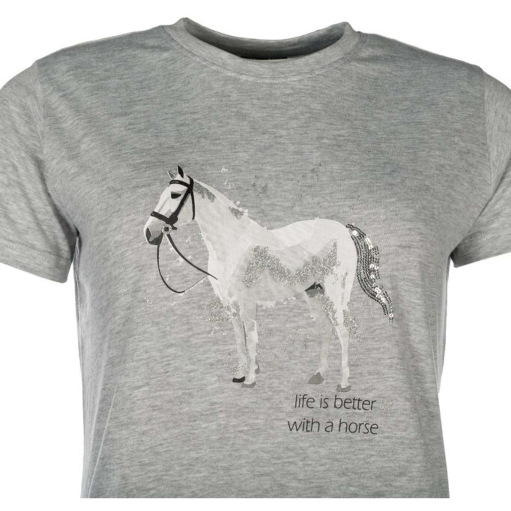 HKM T-Shirt Sparkle Grau Meliert