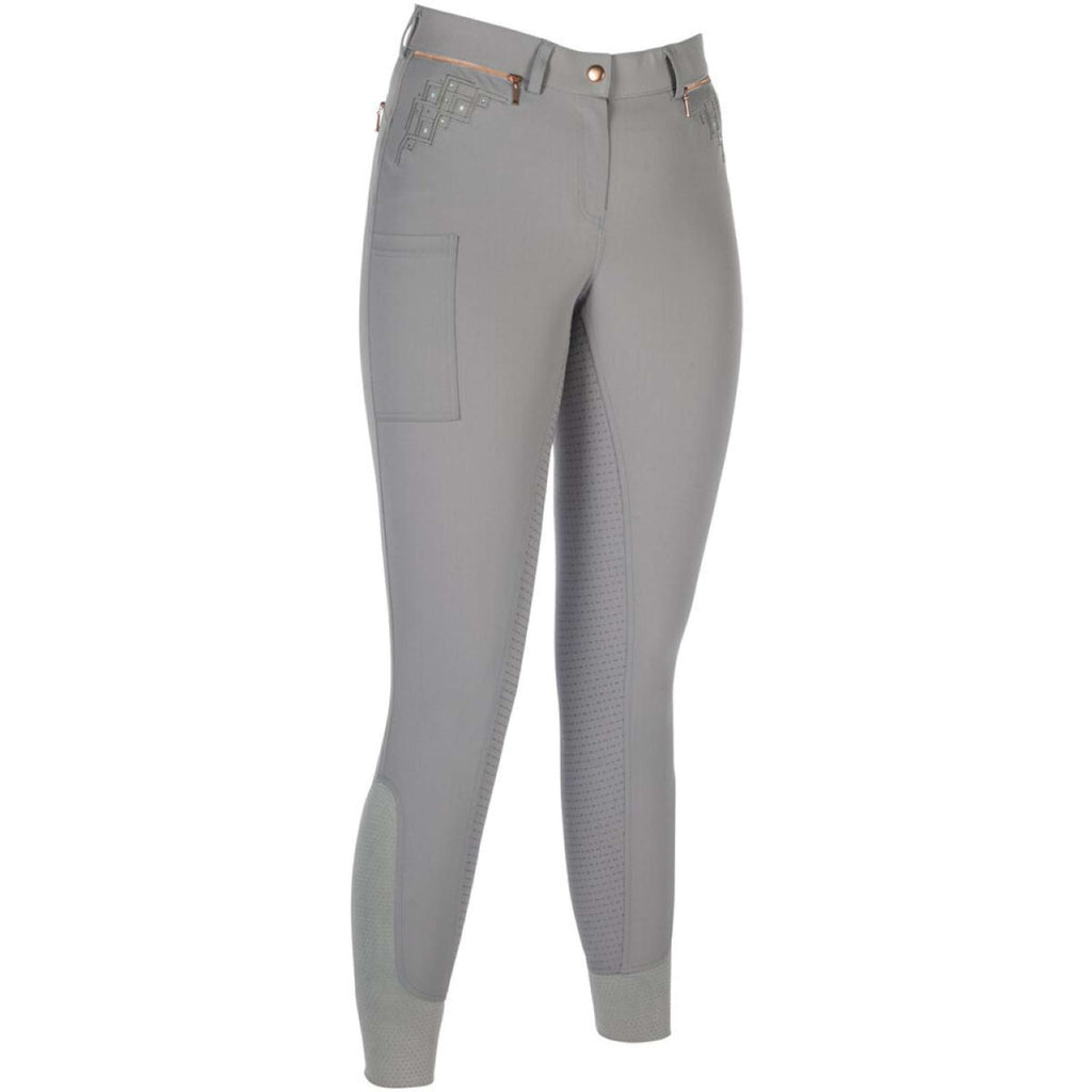 HKM Reithose Rosegold Sparkle Full Grip Grau/Roségold