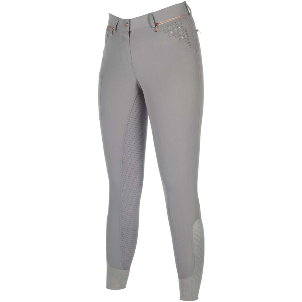 HKM Reithose Rosegold Sparkle Full Grip Grau/Roségold