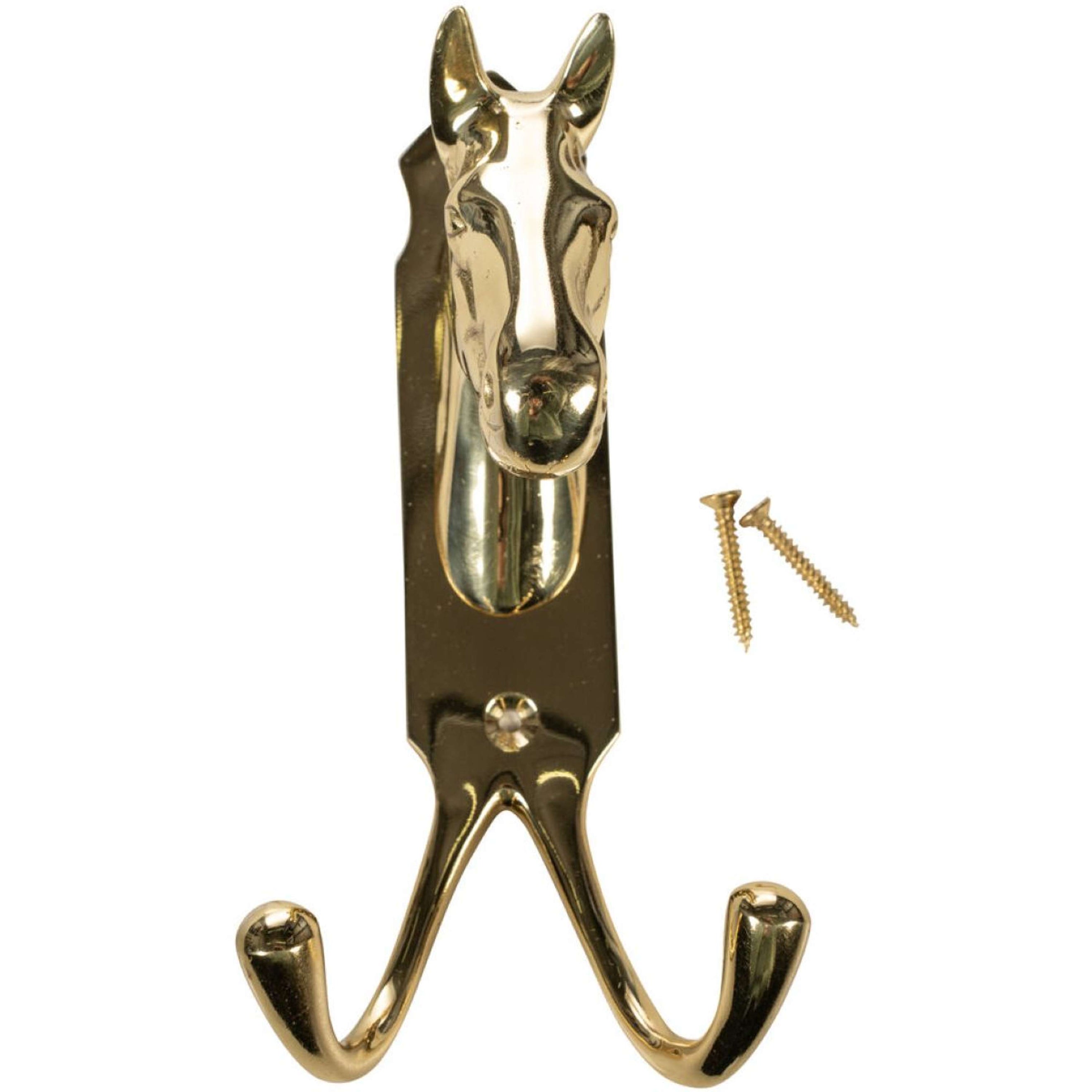 HKM Trensenhalter Pferdekopf Messing