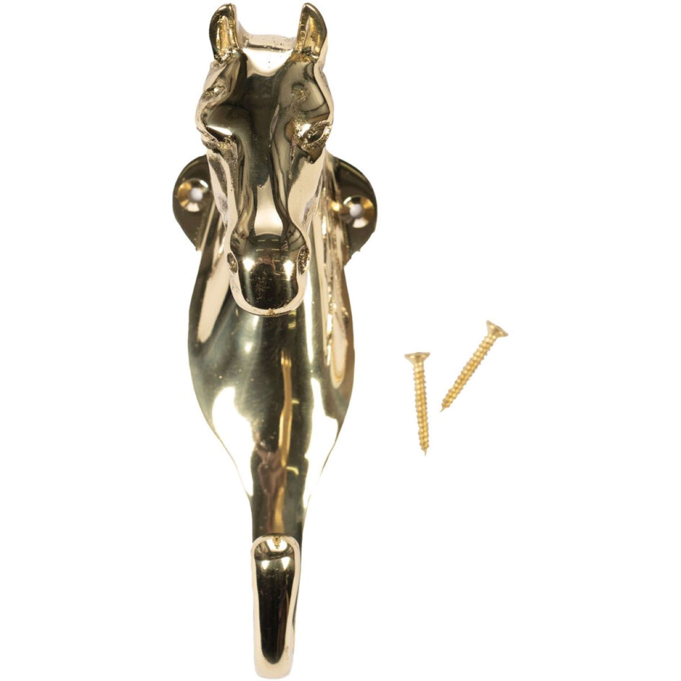 HKM Trensenhalter Pferdekopf Messing