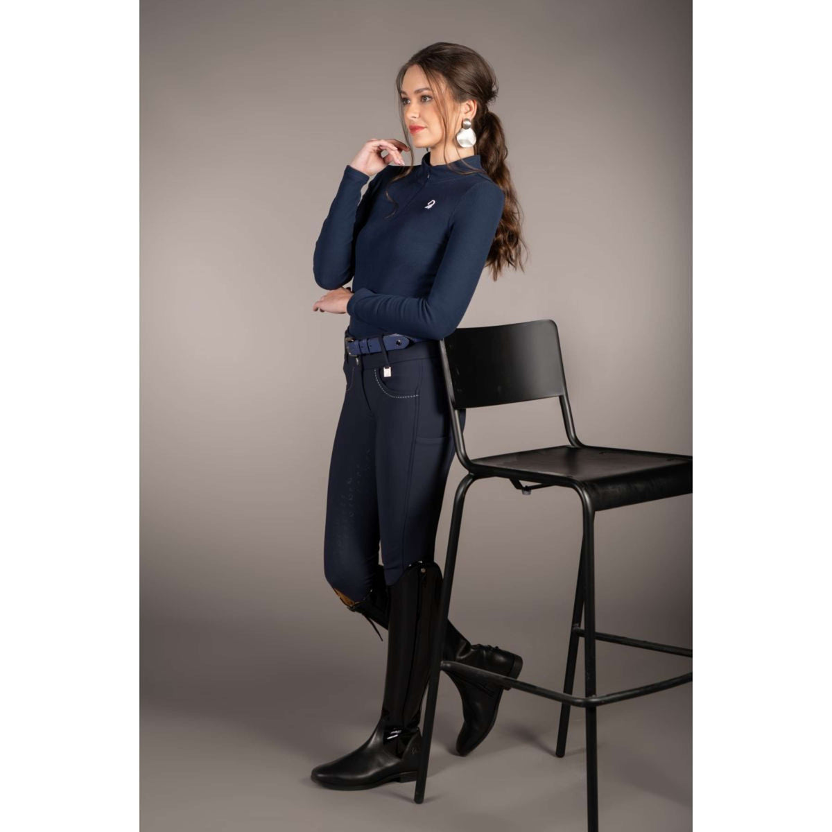 HKM Shirt Arezzo Soft Lange Ärmel Dunkelblau