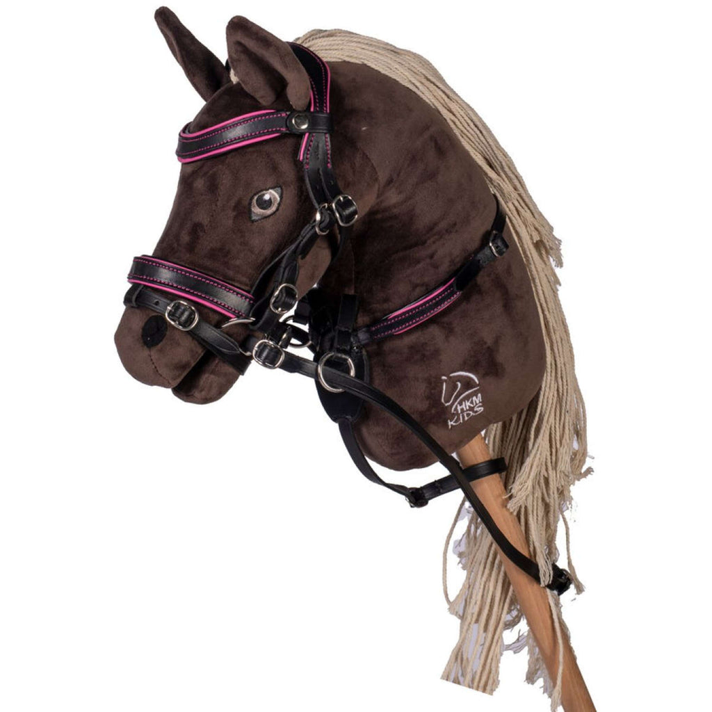 HKM Hobby Horsing Zaum Schwarz/Rosa