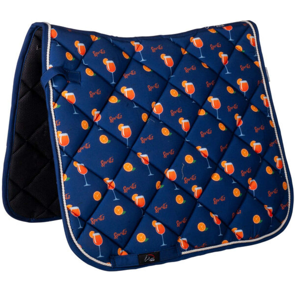 HKM Schabracke Splash Dressur Dunkelblau/Orange