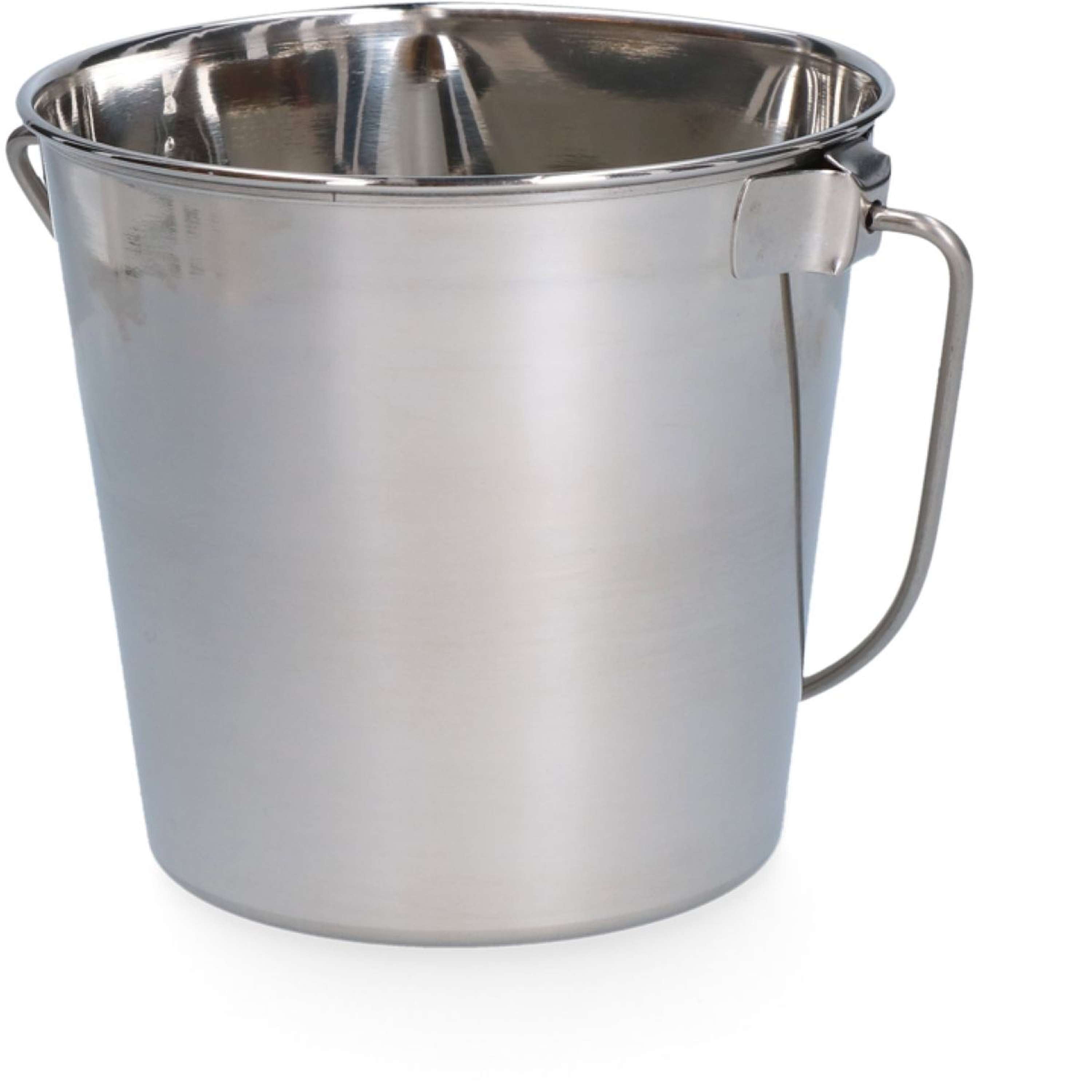 RVS Eimer Flache Seite Edelstahl