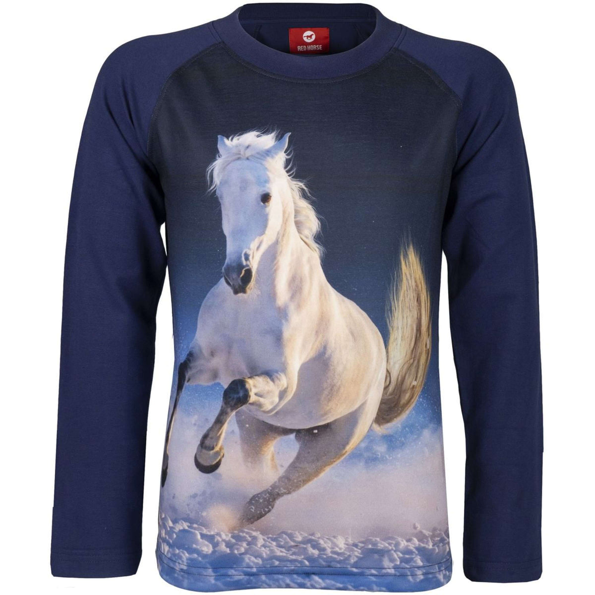 Red Horse Shirt Pixel Blau