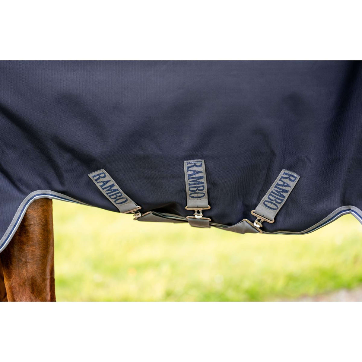 Rambo Turnout Rug 1680D Varilayer 450g Navy/Thunderstorm Grey/Silver
