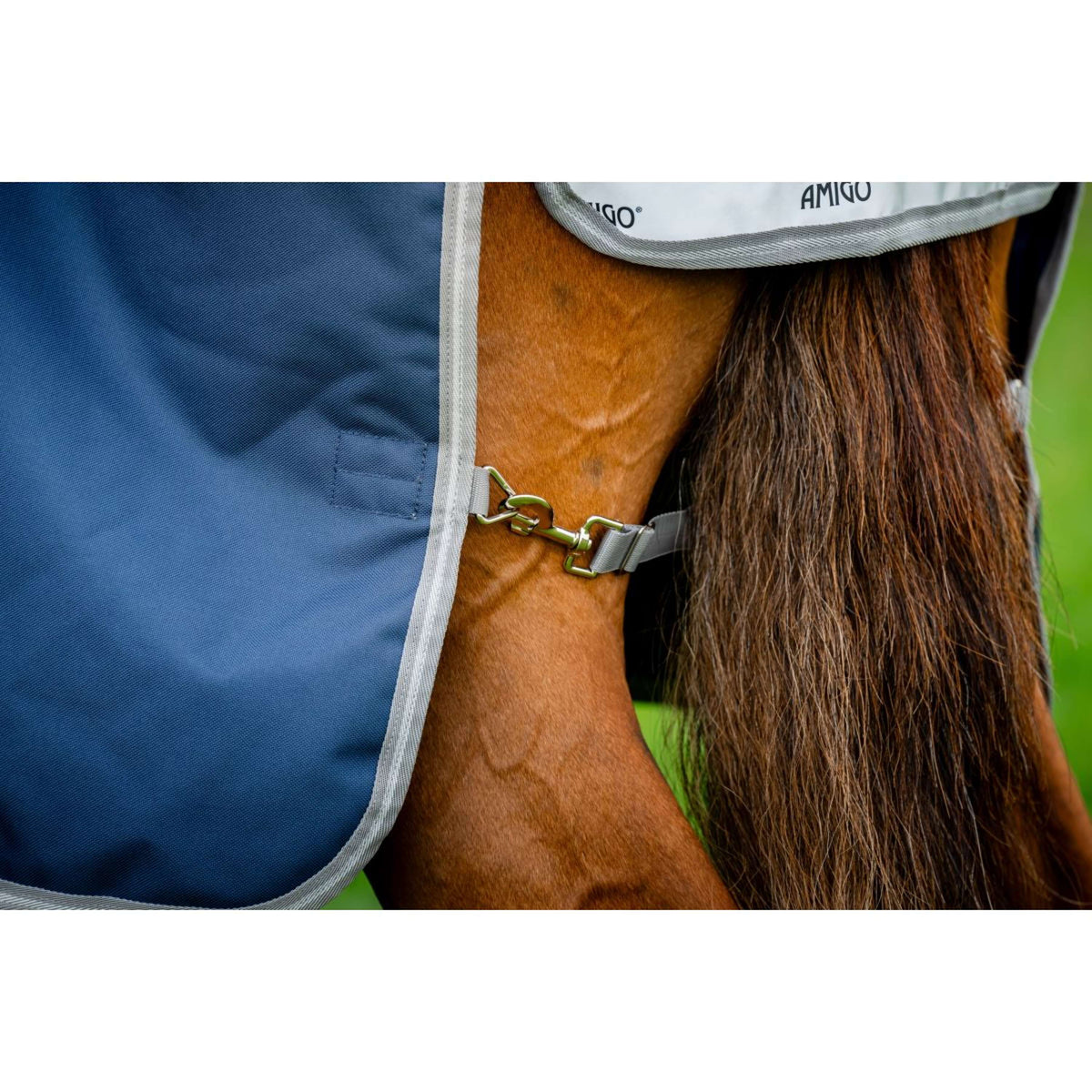 Amigo Turnout Rug 1200D 250g Navy/Titanium Grey/Silver