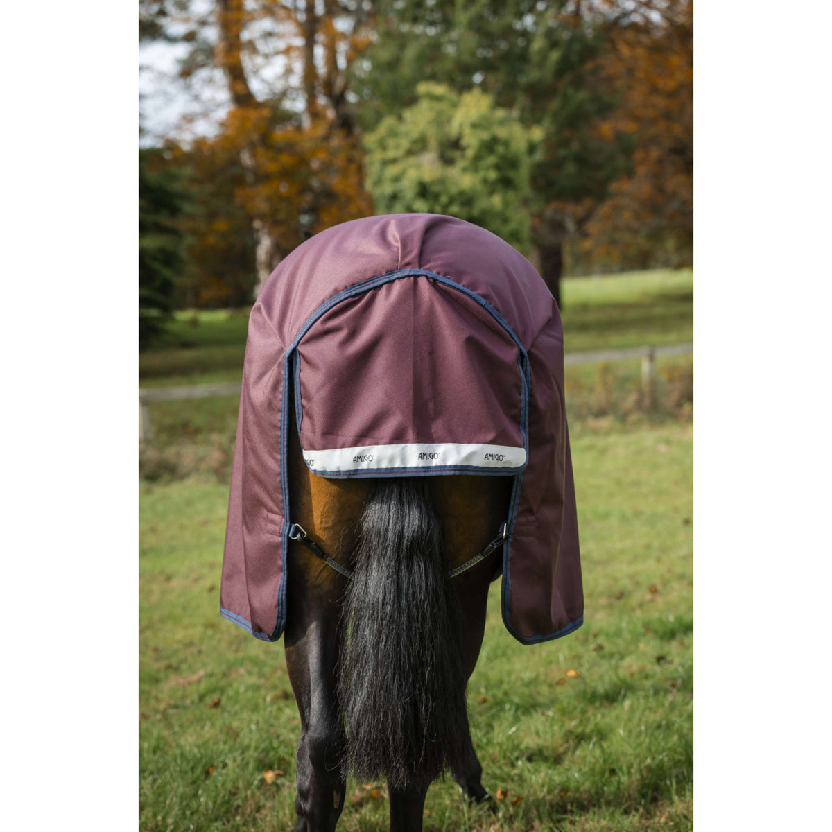 Amigo Turnout 1200D 0g Burgundy/Navy/Titanium Grey
