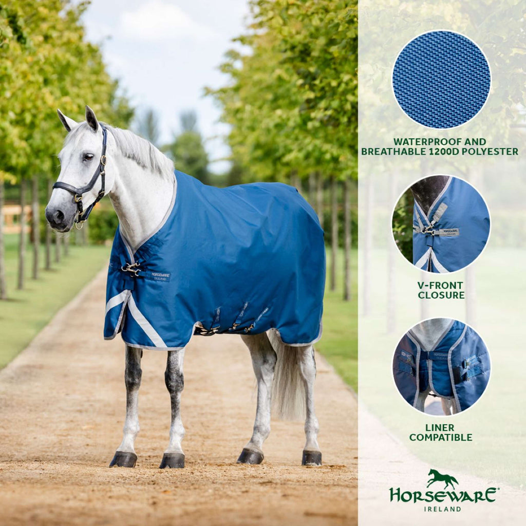 Horseware Therapy Turnout Ionic 100g Imperialblau/Silber/Marineblau