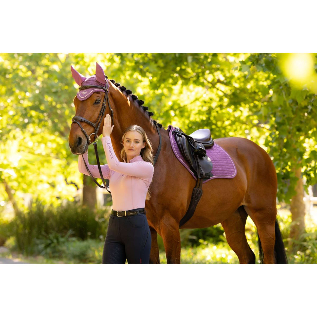 LeMieux Schabracke Suede Close Contact Square Springen Mallow
