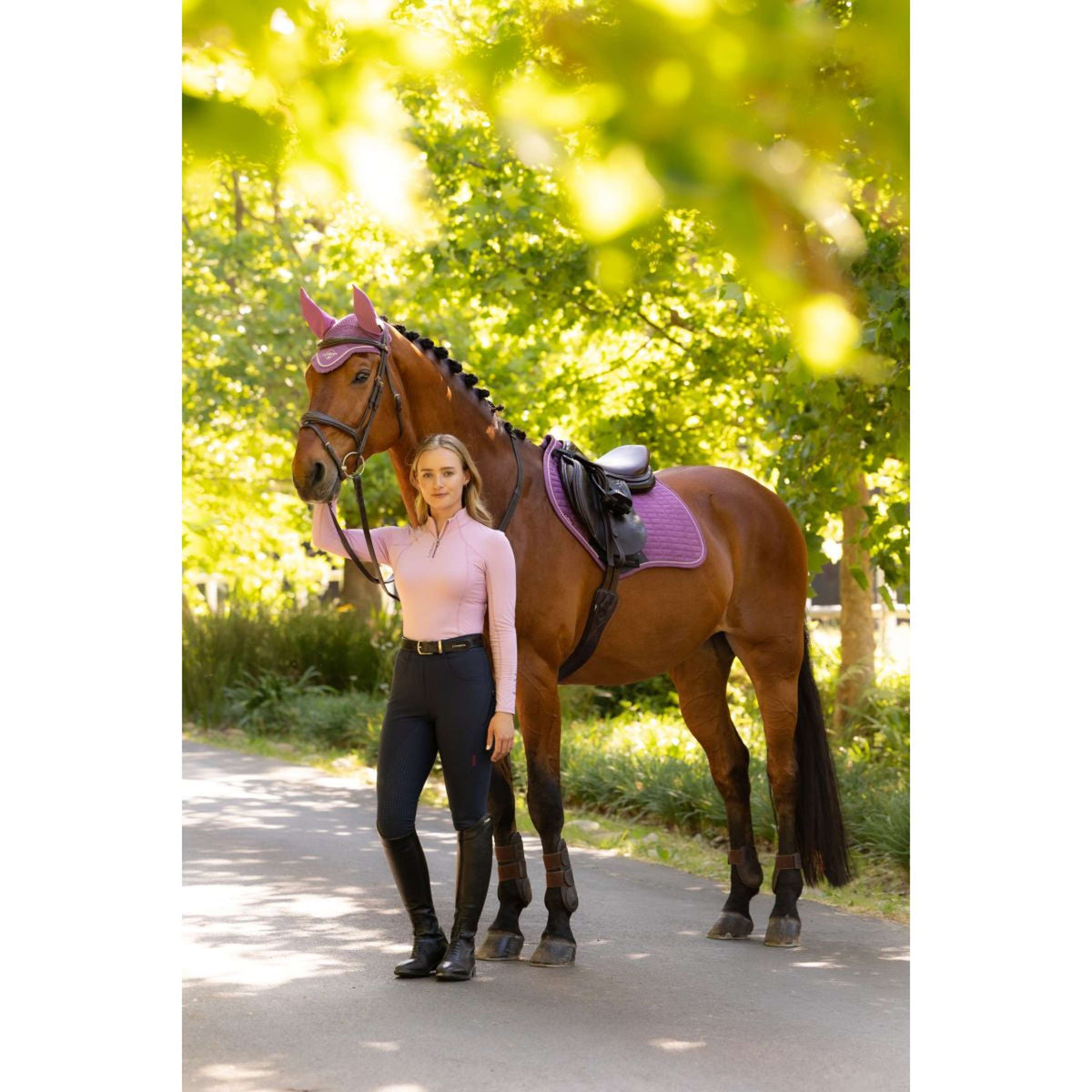 LeMieux Schabracke Suede Close Contact Square Springen Mallow