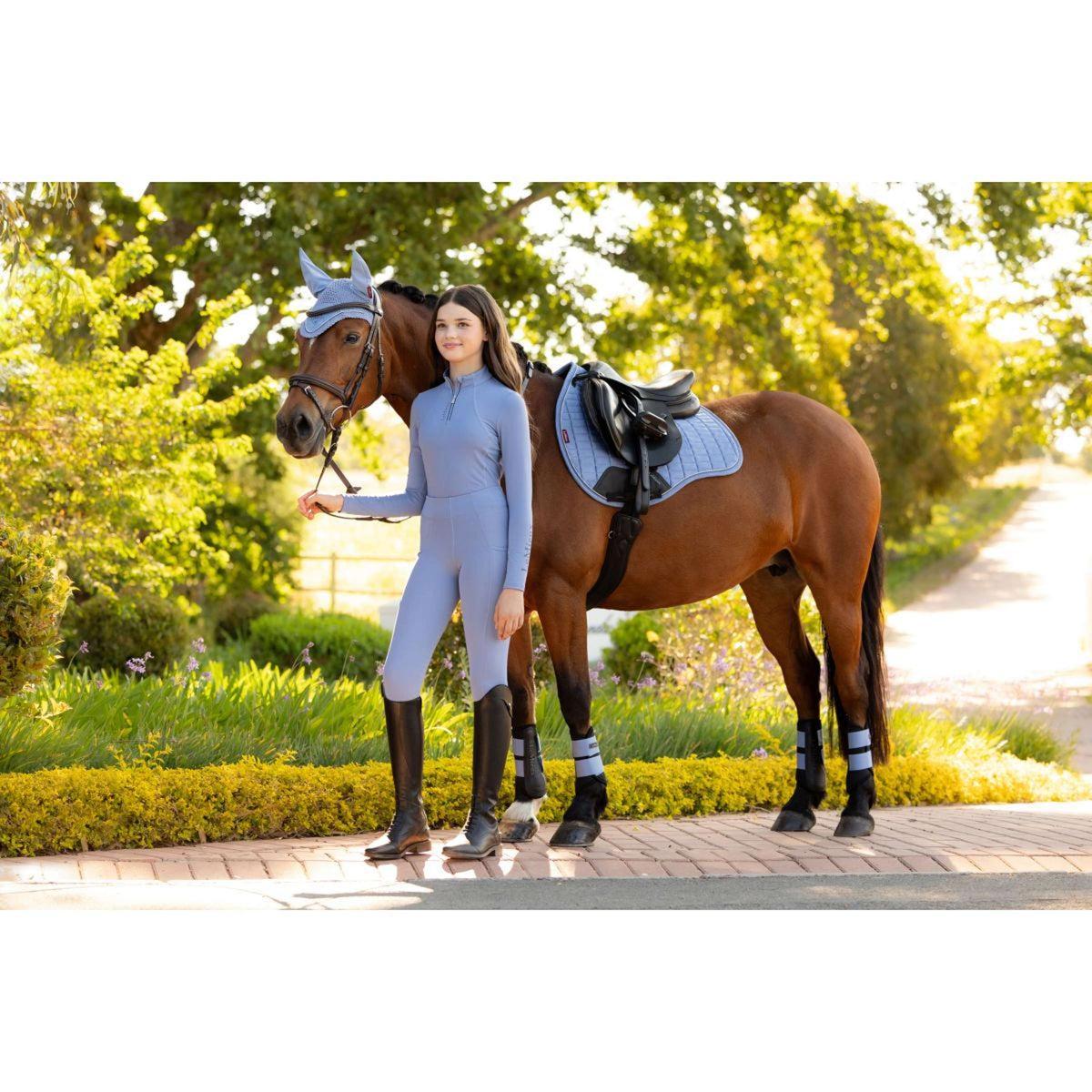 LeMieux Schabracke Suede Square Vielseitigkeit Powder Blue