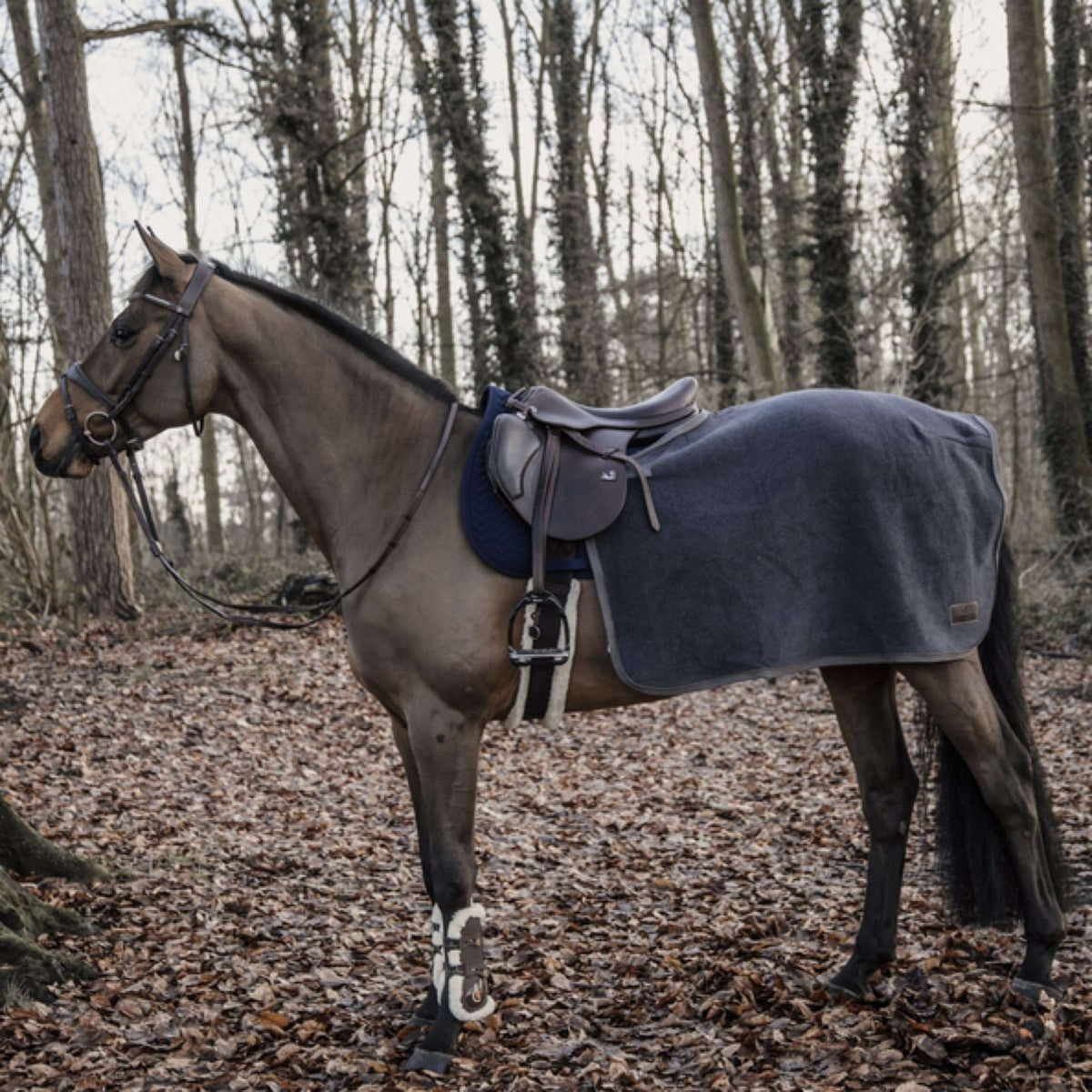 Kentucky Horsewear Ausreitdecke Quadratisch Heavy Fleece Dunkelgrau