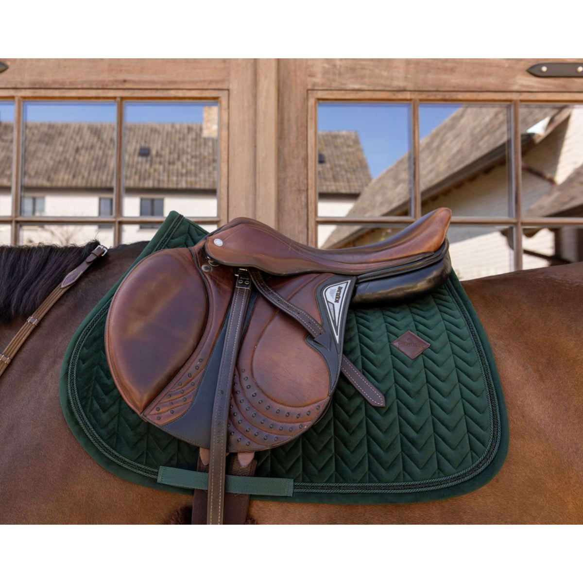 Kentucky Schabracke Velvet Mini Pearls Springen Pine Green