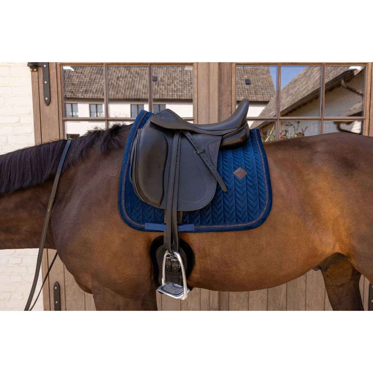 Kentucky Schabracke Velvet Mini Pearls Dressur Navy