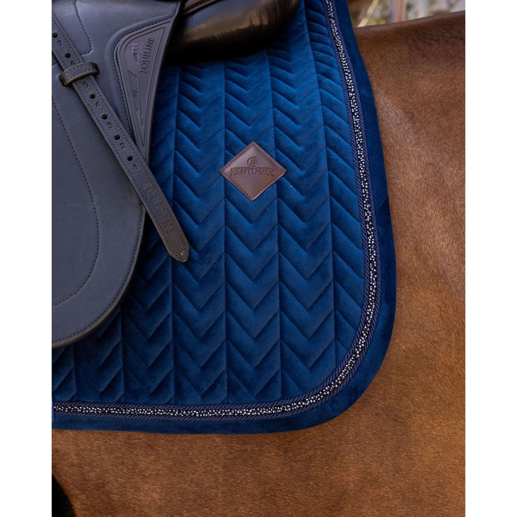 Kentucky Schabracke Velvet Mini Pearls Dressur Navy