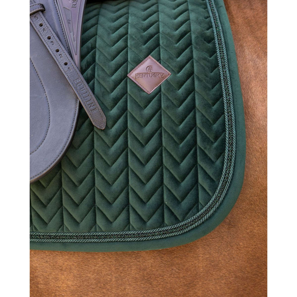 Kentucky Schabracke Velvet Mini Pearls Dressur Pine Green
