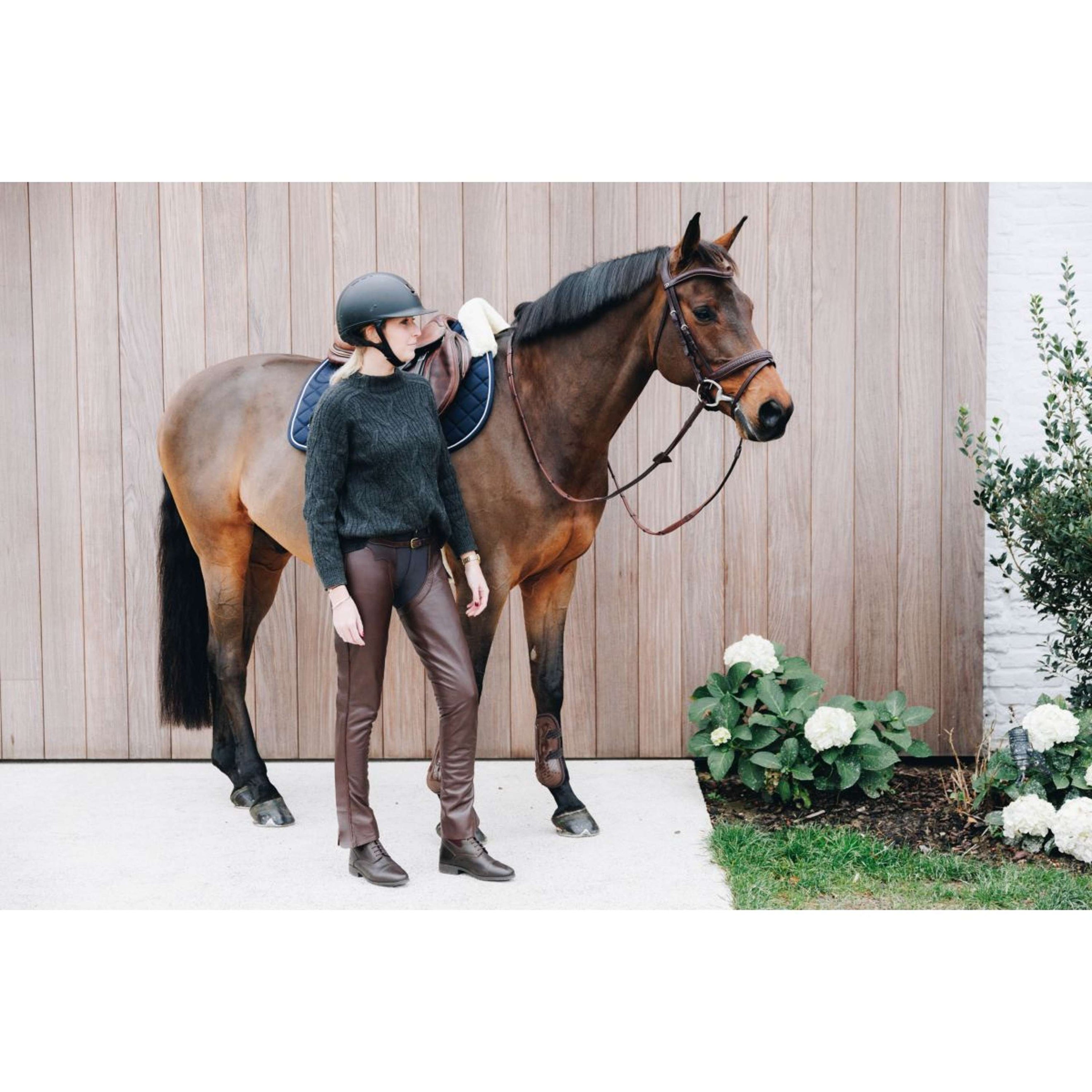 Dyon Lange Chaps aus Leder Standard Braun