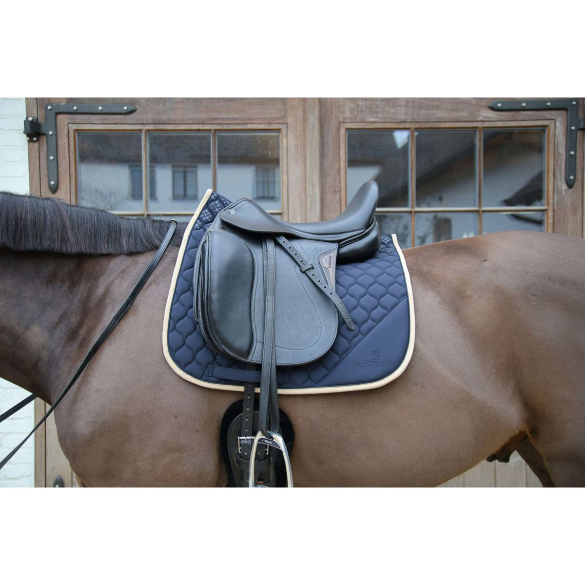 Kentucky Horsewear Schabracke Softshell Onion Quilt Dressur Navy/Beige