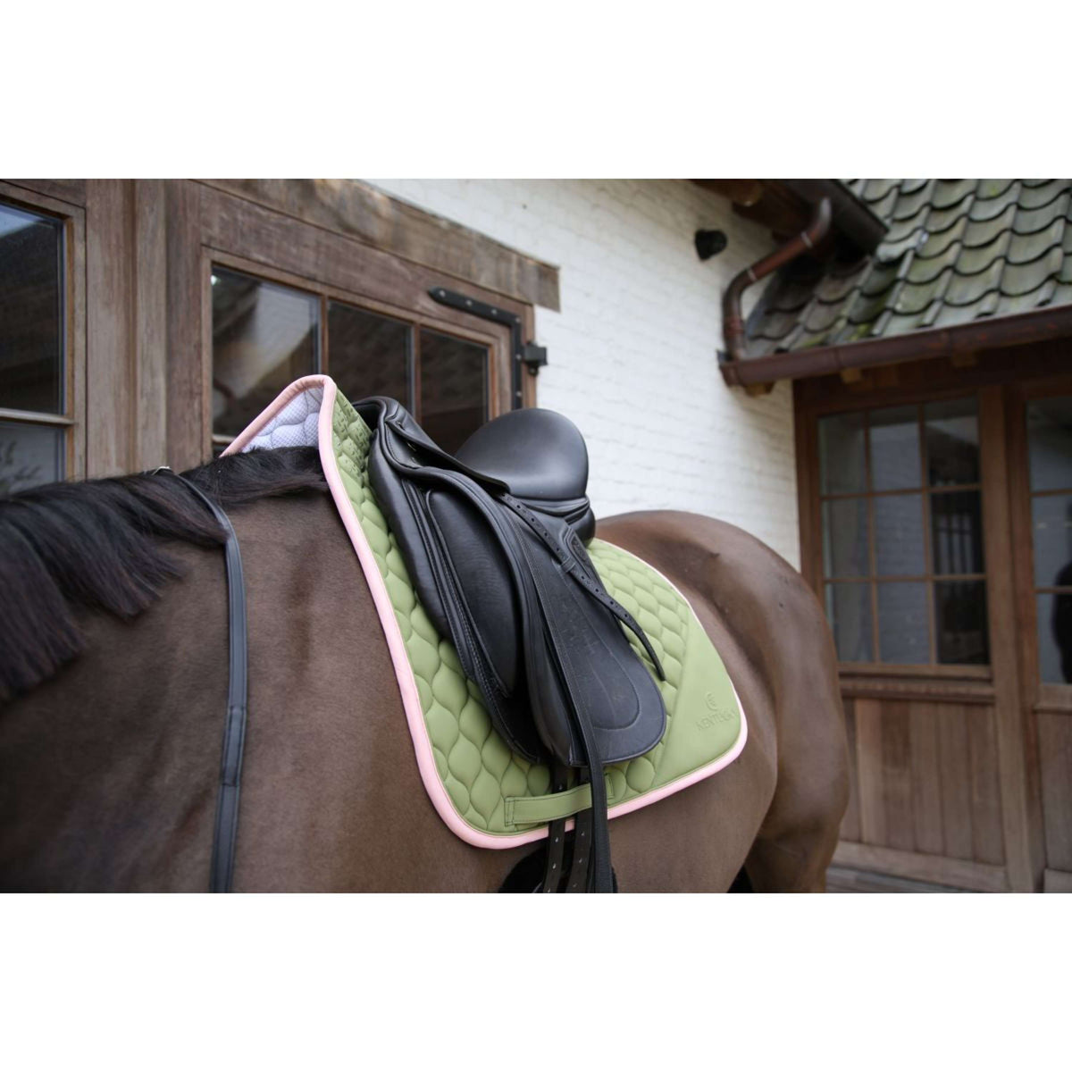 Kentucky Horsewear Schabracke Softshell Onion Quilt Dressur Khaki/Altrosa