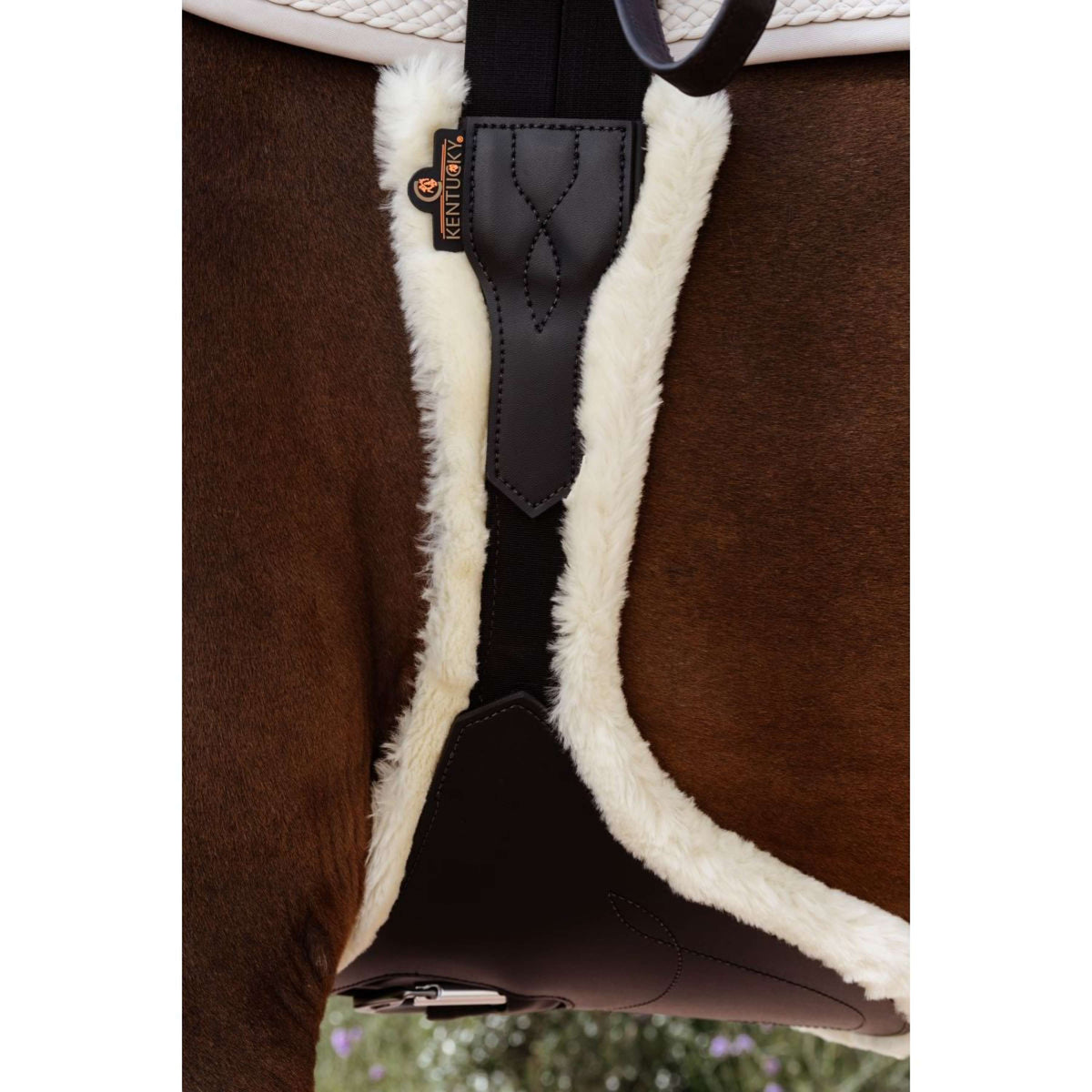 Kentucky Horsewear Spring Sattelgurt Anatomic Sheepskin Braun