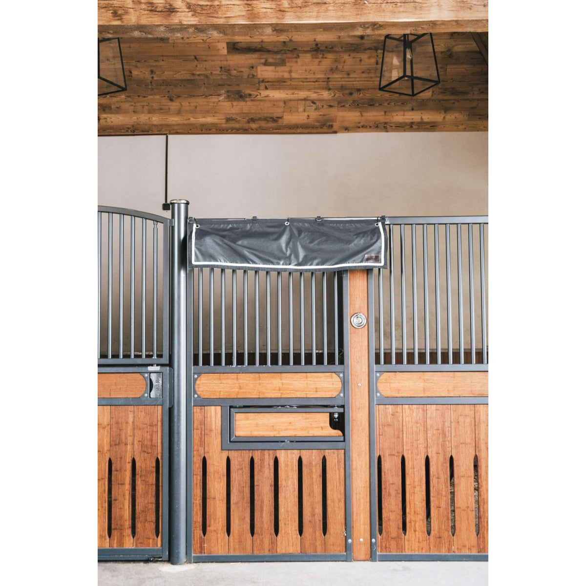 Kentucky Stallvorhang Classic mit Fächern Grau