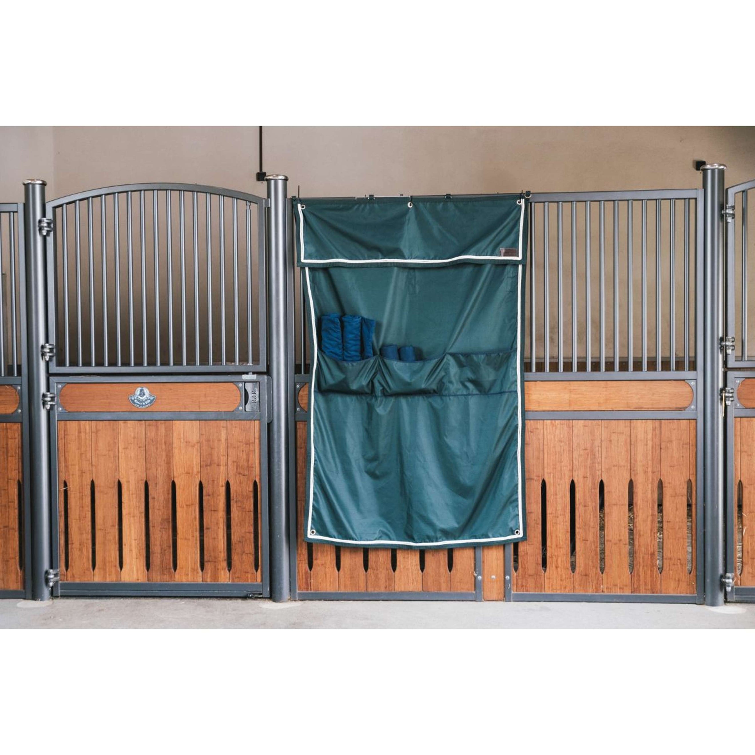 Kentucky Stallvorhang Classic mit Fächern Dunkelgrün