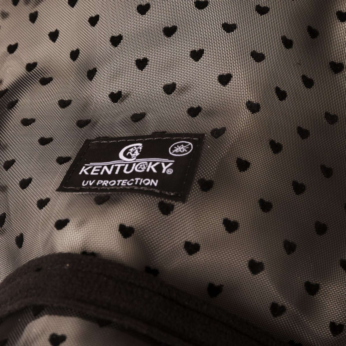 Kentucky Fliegenmaske Heart mit Ohren und Nase Schwarz