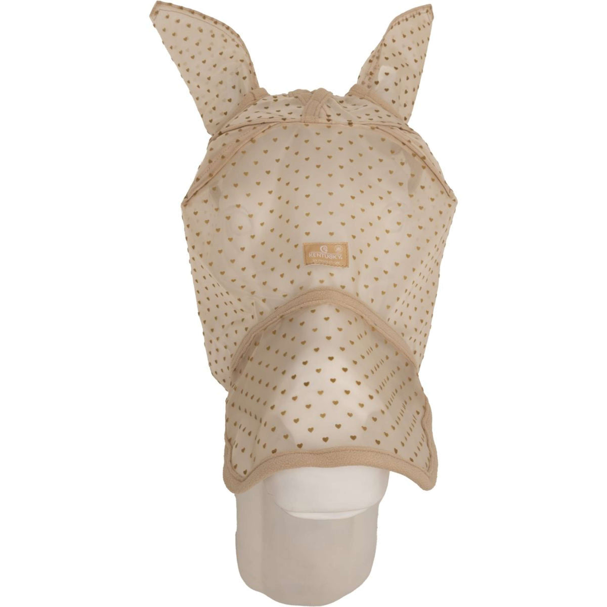 Kentucky Fliegenmaske Heart mit Ohren und Nase Beige