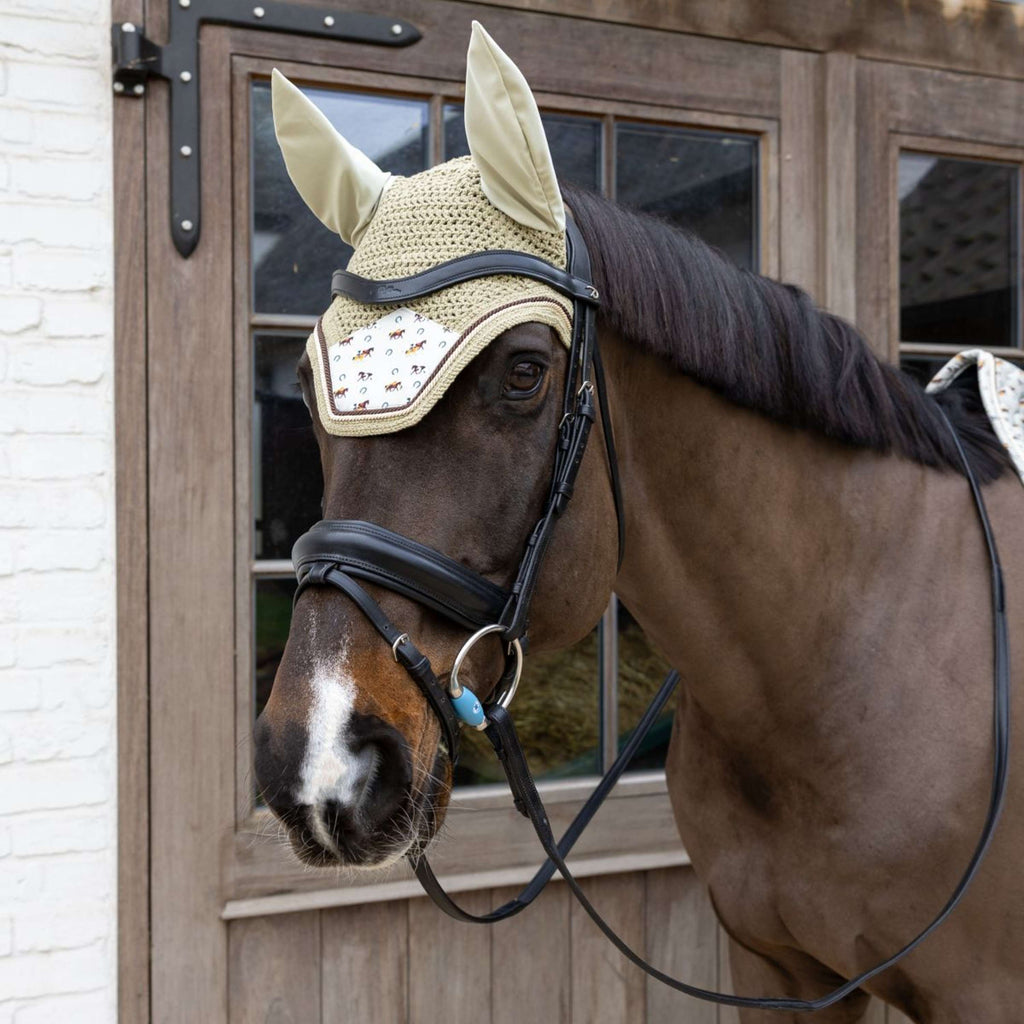 Kentucky Fliegenhaube Wellington Velvet Horse Printing Beige