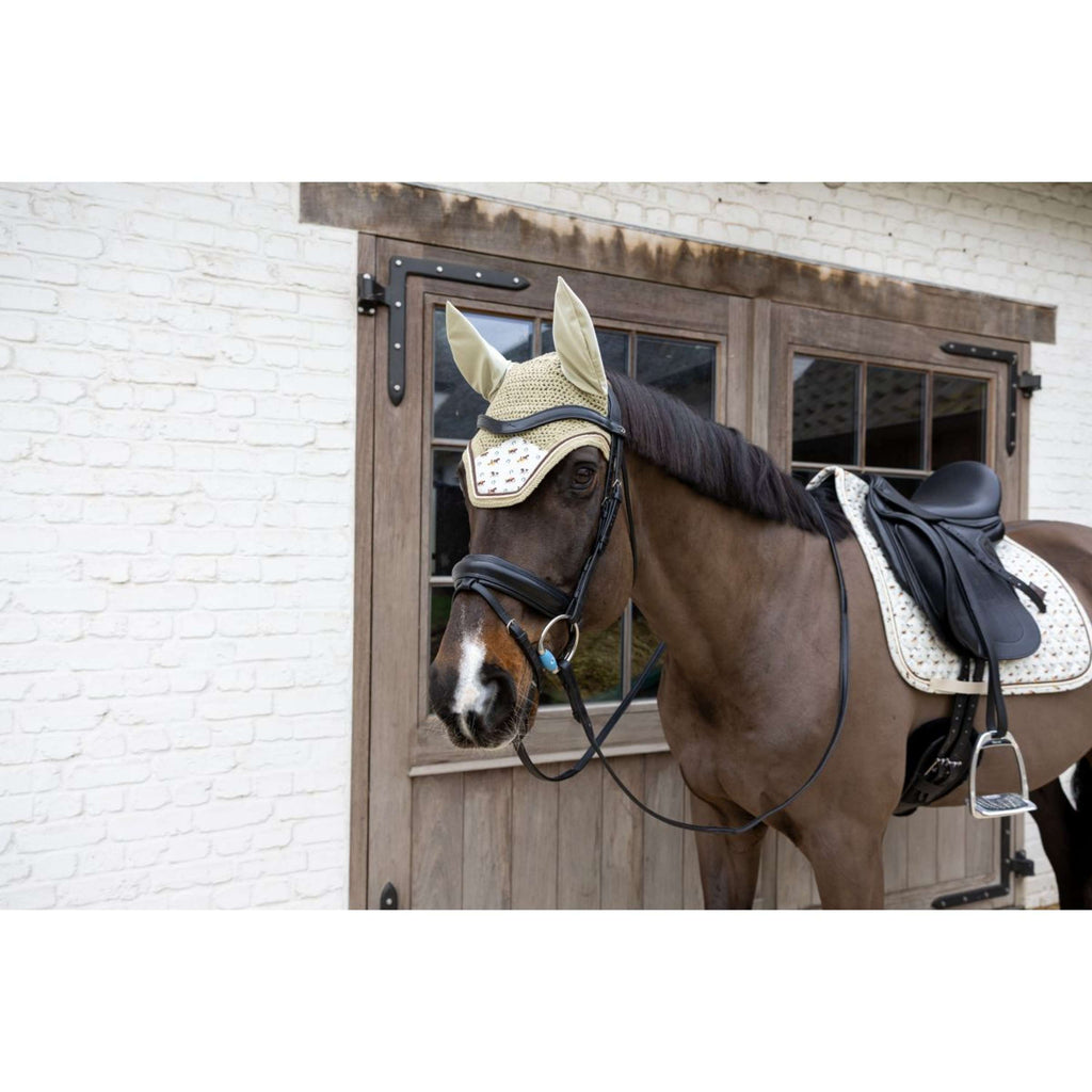 Kentucky Fliegenhaube Wellington Velvet Horse Printing Beige