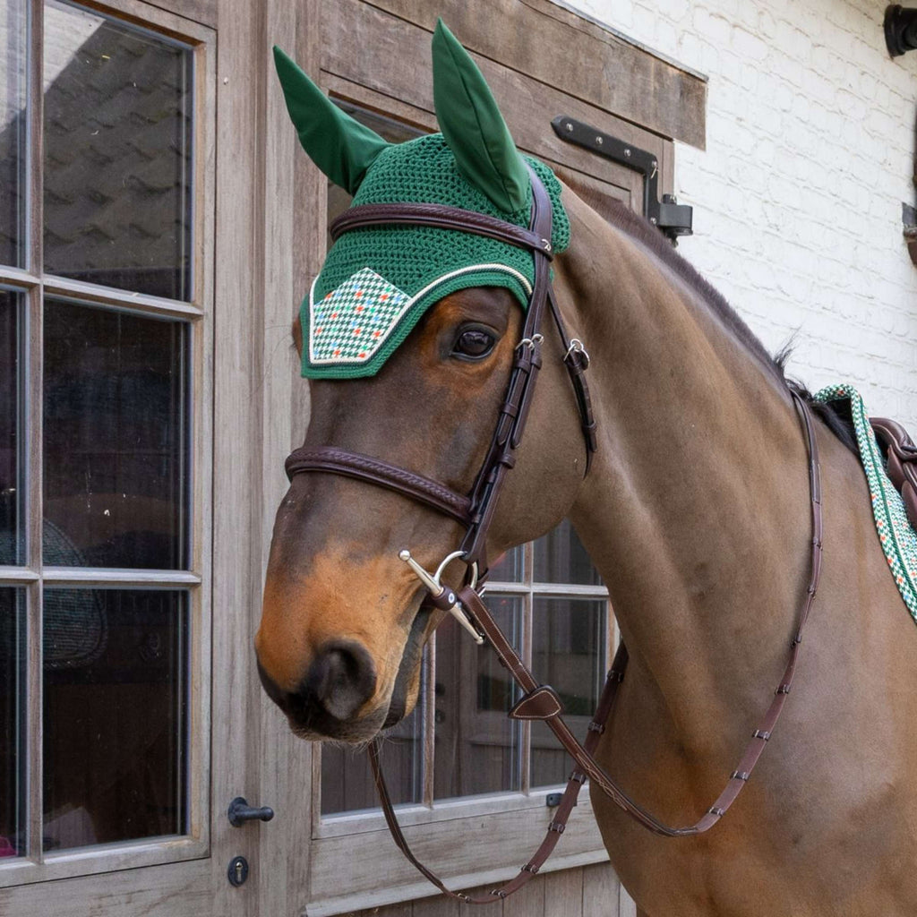 Kentucky Fliegenhaube Wellington Velvet Pied De Poule Dunkel grün