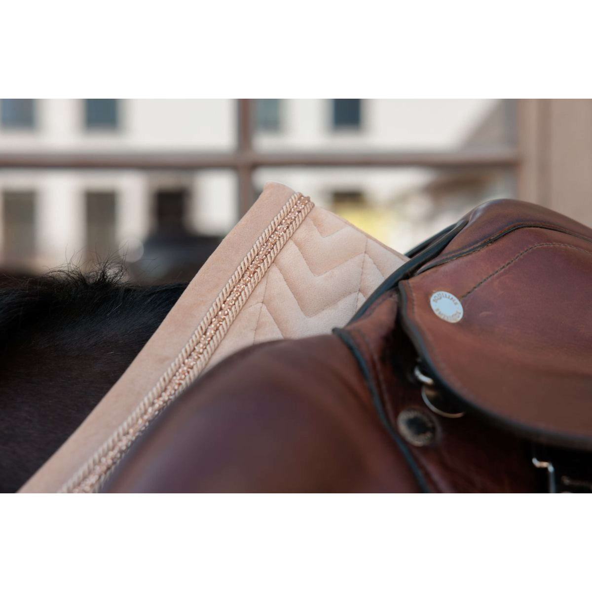 Kentucky Schabracke Velvet Mini Pearls Springen Beige