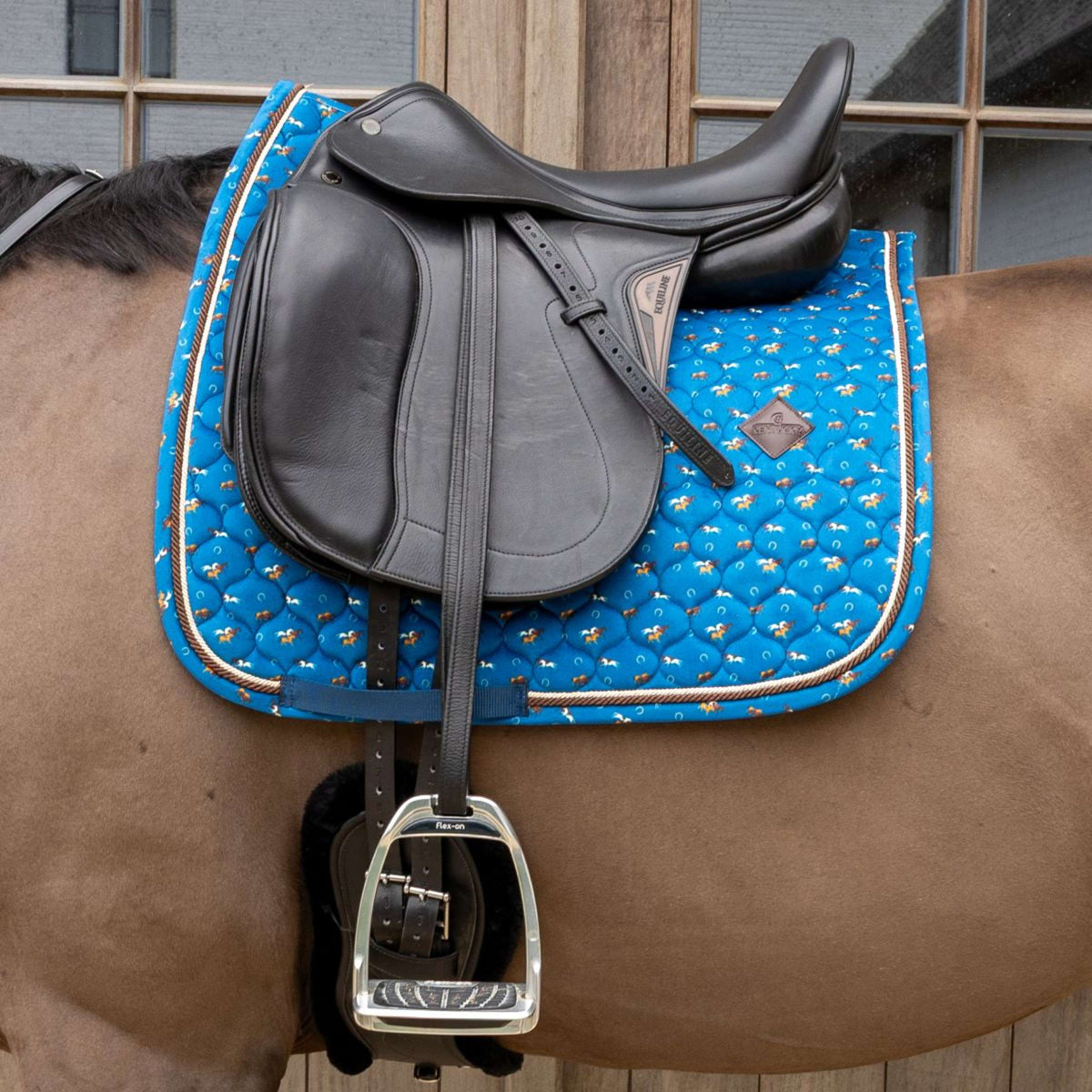 Kentucky Schabracke Velvet Horse Printing Dressur Navy